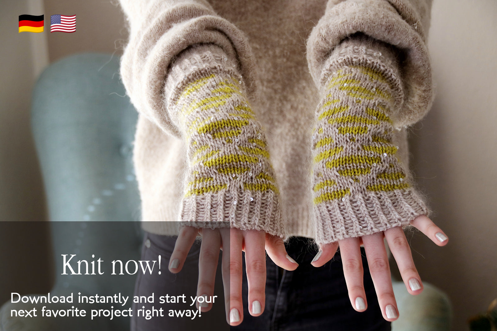 A Little More Spark Mitts - FINGERLESS MITTS - Knitting Pattern
