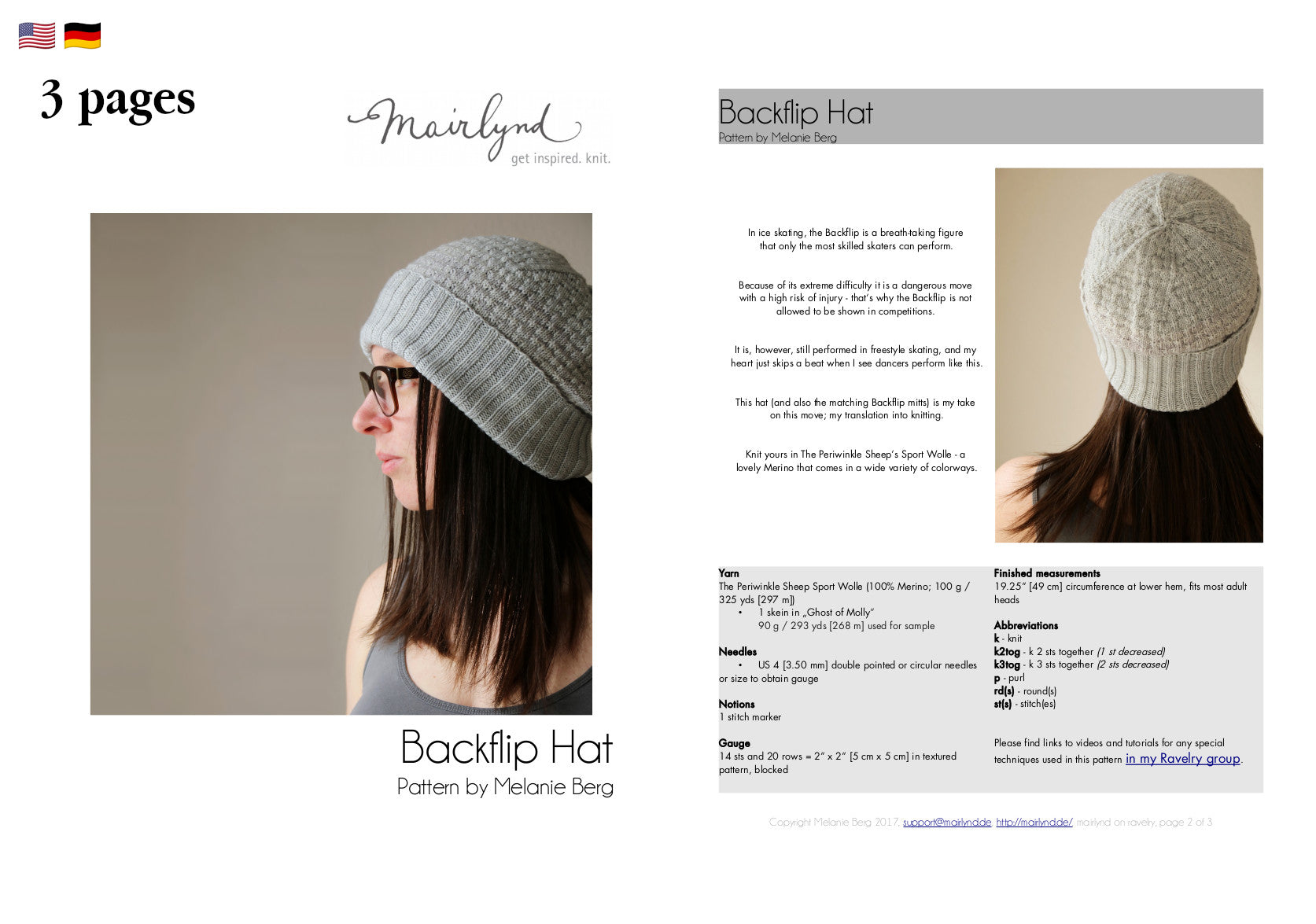 Backflip Hat - HAT - Knitting Pattern