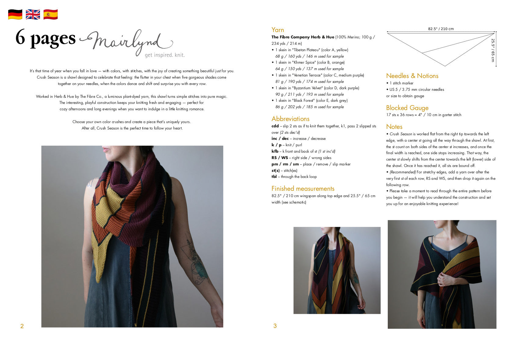 Crush Season - SHAWL - Knitting Pattern