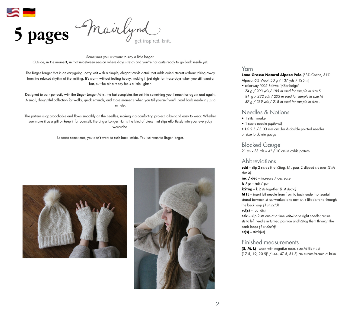 Linger Longer Hat - MÜTZE - Strickanleitung
