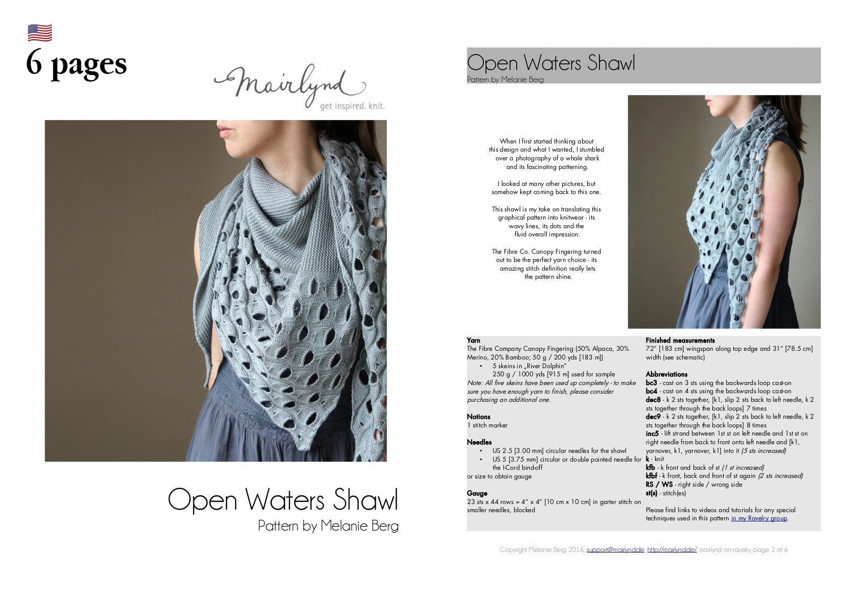 Open Waters Shawl - SHAWL - Knitting Pattern