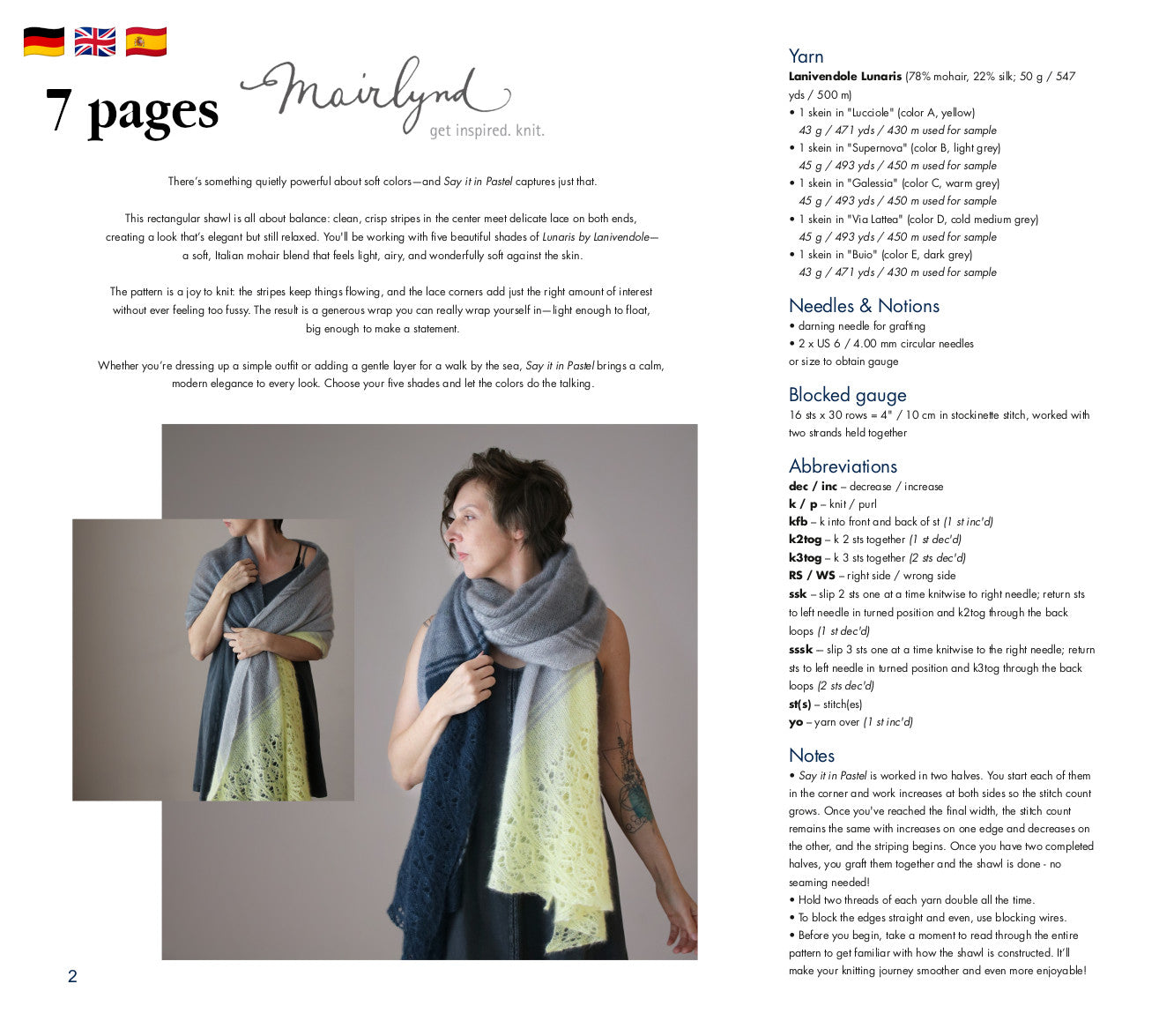 Say it in Pastel - SHAWL - Knitting Pattern