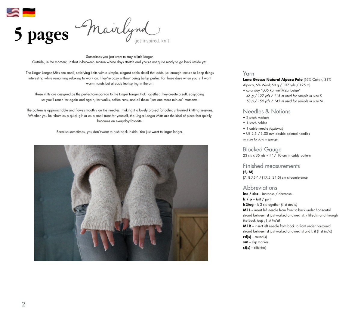 Linger Longer Mitts - STULPEN - Strickanleitung