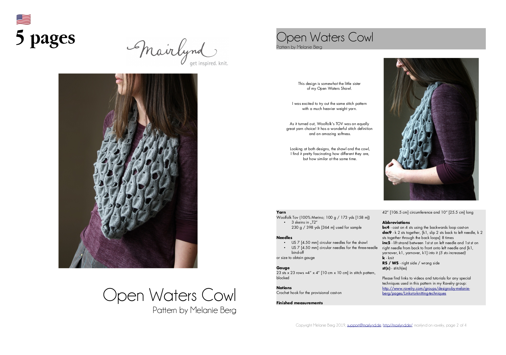 Open Waters Cowl - COWL - Knitting Pattern