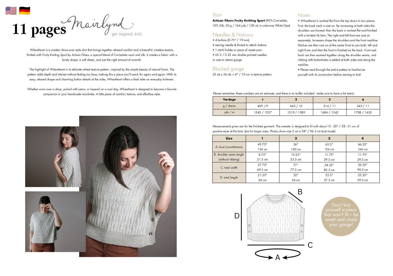 Wheatheart - PULLOVER - Strickanleitung